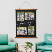 Moderne Fotos Collage Familien Schriftzug Andenken