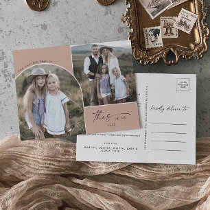 Moderne Fotos der Familie Boho Arch Lachs 3 Das si Feiertagspostkarte