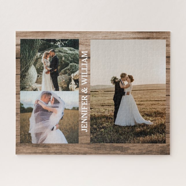 Moderne Fotos Einfache personalisierte Geschenkspe Puzzle (Horizontal)