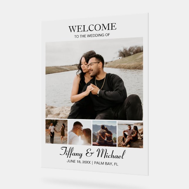 Moderne Fotos für Hochzeiten Acrylschild (Winkel)