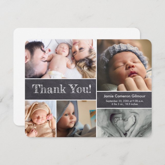 Moderne Fotos Kinderdusche Halbpension Dankeskarte (Vorne/Hinten)