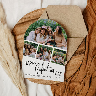 Moderne Fotostreifen-Collage Gebogener Galentines- Einladung