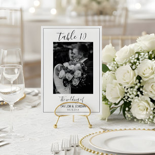 Moderne Fototisch-Nummer-Hochzeitsempfangskarte Tischnummer