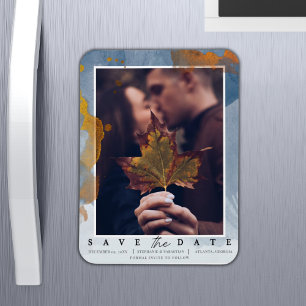 Moderne Fotovorlage Save the Date Hochzeit Magnet