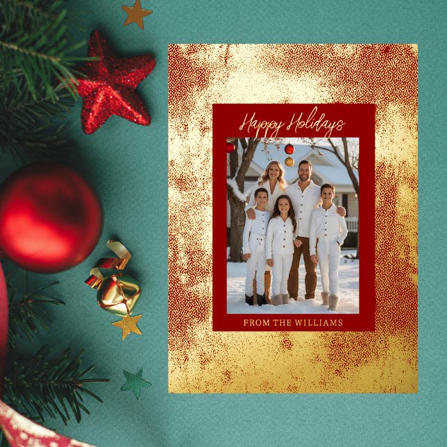 Moderne Fouler Weihnachtskarte Vorlage Holiday Red (Von Creator hochgeladen)