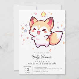 Moderne Fox Baby Dusche Einladung