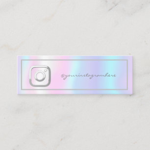 Moderne Frame Holographic Instagramm Social Media Mini Visitenkarte