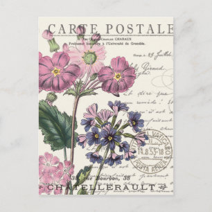 moderne französische Blumen vintage Postkarte