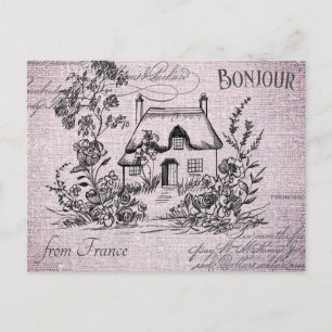 Moderne französische Landhaus-Vintage Postkarte