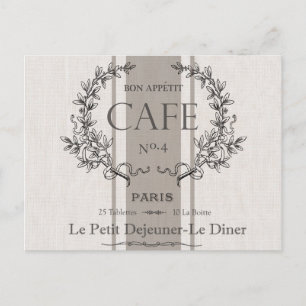 moderne französische Vintage-Café Postkarte