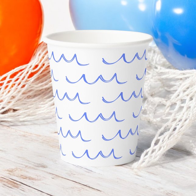 Moderne französische Wave Water Paper Cups Pappbecher (Von Creator hochgeladen)