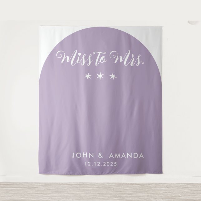 Moderne Frau Brautparty Lavender Arch Wandteppich (Vorderseite)