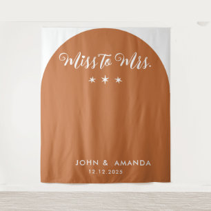 Moderne Frau Brautparty Terracotta Boho Wandteppich