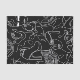 Moderne Frau, Linie Abstrakt Seidenpapier