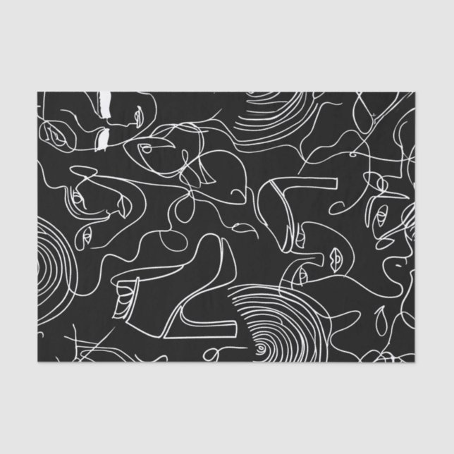 Moderne Frau, Linie Abstrakt Seidenpapier (Vorderseite)