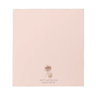 Moderne Frau Makeup-Artist Blush Rosa Notizblock