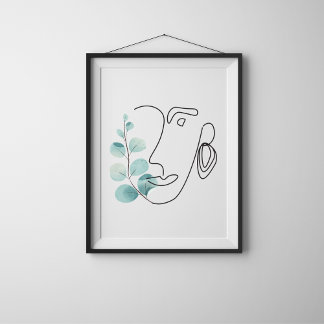 Moderne Frau mit Blume Art Poster