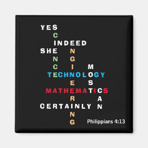 Moderne Frauen in STEM-Kreuzworträtsel Magnet