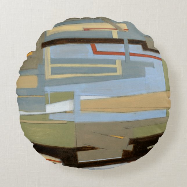 Moderne freie Ausdrucksbilder von Norman Wyatt Rundes Kissen (Vorderseite)