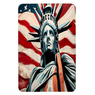 Moderne Freiheitsstatue mit amerikanischer Flaggen Magnet