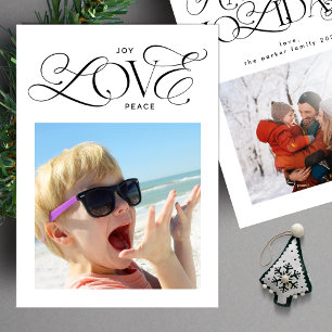 moderne Freude LIEBE Friedensskript 2 Foto GLÜCKLI Feiertagskarte