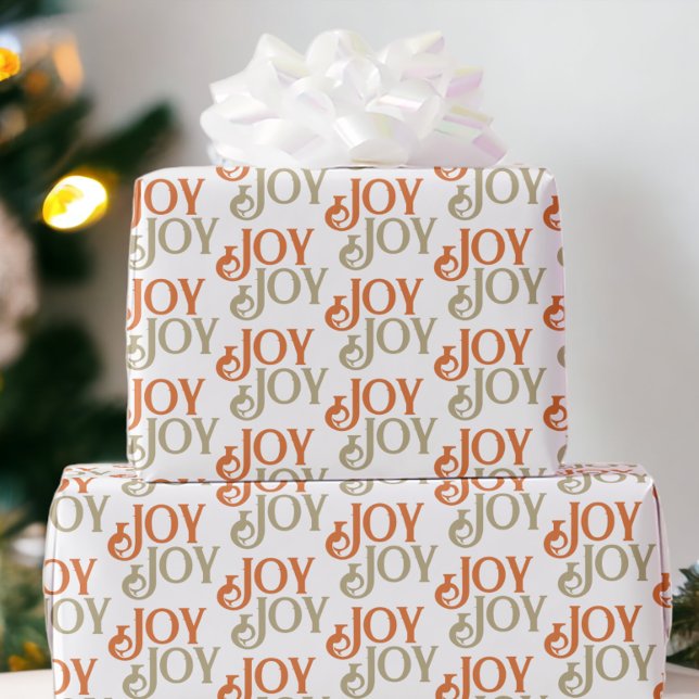Moderne Freude Weihnachten Geschenkpapier (Modern Joy Christmas Wrapping Paper from Ricaso)