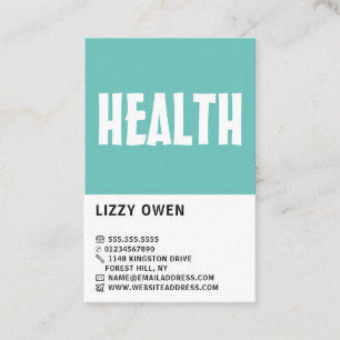 Moderne, freundliche Business Card im Health Food Visitenkarte