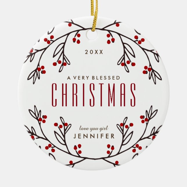 Moderne Freundschafts-Feiertags-Verzierung Keramikornament (Vorne)