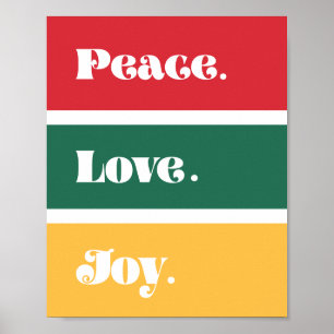 Moderne Frieden Liebe Freude Weihnachten Poster