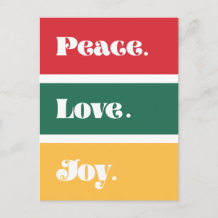 Moderne Frieden Liebe Freude Weihnachten Postkarte
