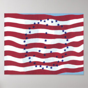 Moderne Friedenszeichen-Plakate der US-Flagge Poster
