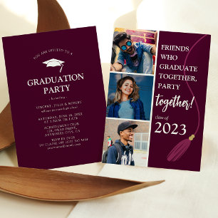 Moderne "Friends" Graduiertenparty FotoCollage Einladung