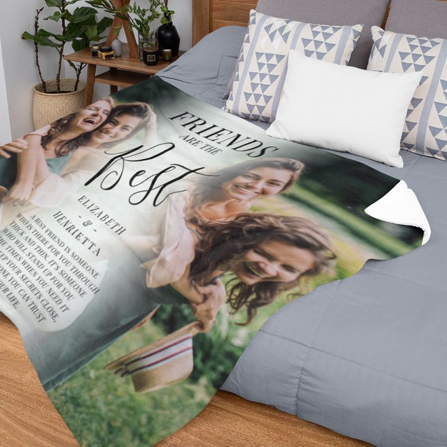 Moderne 'FRIENDS sind das beste Fotogeschenk Fleecedecke (Von Creator hochgeladen)