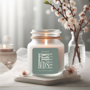 Moderne Friendsgiving Herbst Elegant   Quadratischer Aufkleber