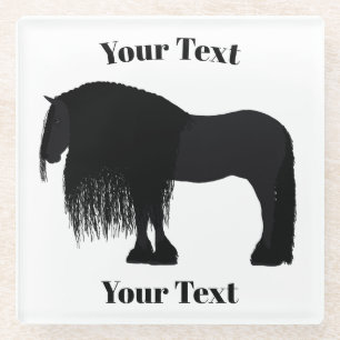 Moderne Friesian Horse Illustration Glasuntersetzer
