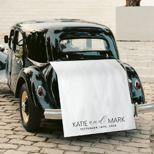 Moderne Frisch Vermählt Hochzeitsstoff Auto Banner Wandteppich