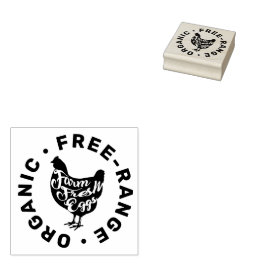 Moderne Frische Eier Typografie Hühner Gummistempel