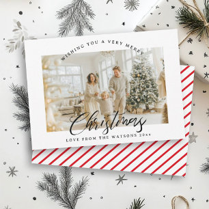Moderne frische helle Familienfoto-Weihnachten Feiertagskarte