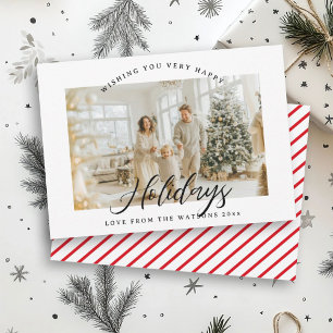 Moderne frische helle Familienfoto-Weihnachten Feiertagskarte