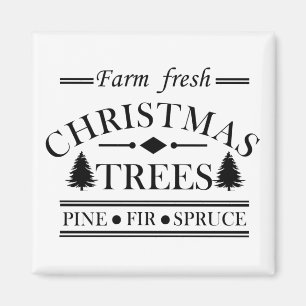 Moderne frische Weihnachts-Kiefern Magnet