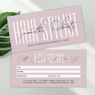 Moderne Friseur-Schrift-Typografie-Geschenkkarte
