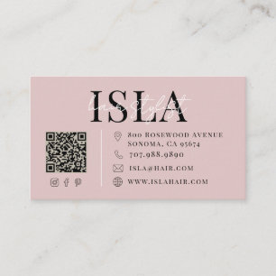 Moderne Friseur-Typografie Blush-Pink Visitenkarte