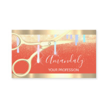 Moderne Friseurschere Tropfen Gold Coral