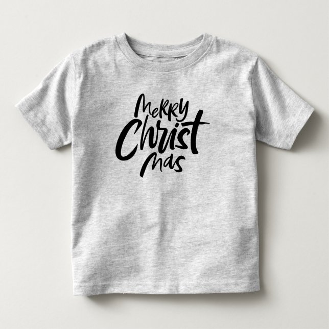 Moderne frohe Christliche Christusweihnachtsbriefe Kleinkind T-shirt (Vorderseite)