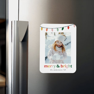 Moderne Frohe und Helle Feiertagsfoto Magnet