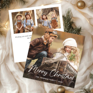 Moderne frohe Weihnachten 3 FOTO Gruß Einfach
