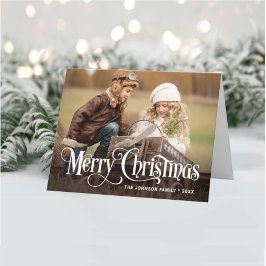 Moderne frohe Weihnachten 3 FOTO Urlaub Karte