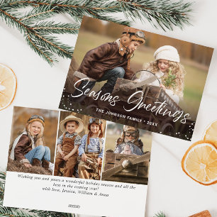 Moderne Frohe Weihnachten 4 FOTO-Grußkarte