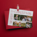 Moderne frohe Weihnachten 4 Foto Rote Typografie<br><div class="desc">'Das ist die Jahreszeit, um fröhlich zu sein! In dieser Urlaubssaison machen Ihre Familienfeiern mit dieser erstaunlich modernen und festlichen Weihnachten 4 Foto Red Typografy Holiday Card zu einem besonderen Erlebnis. Die Liebe und die herzlichen Wünsche der Familie und Freunden dieser festlichen Jahreszeit sind die perfekte Wahl, um diese schöne...</div>