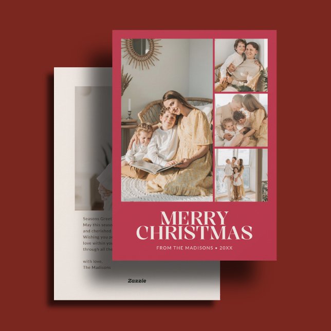 Moderne Frohe Weihnachten 5 Foto Rot (Von Creator hochgeladen)